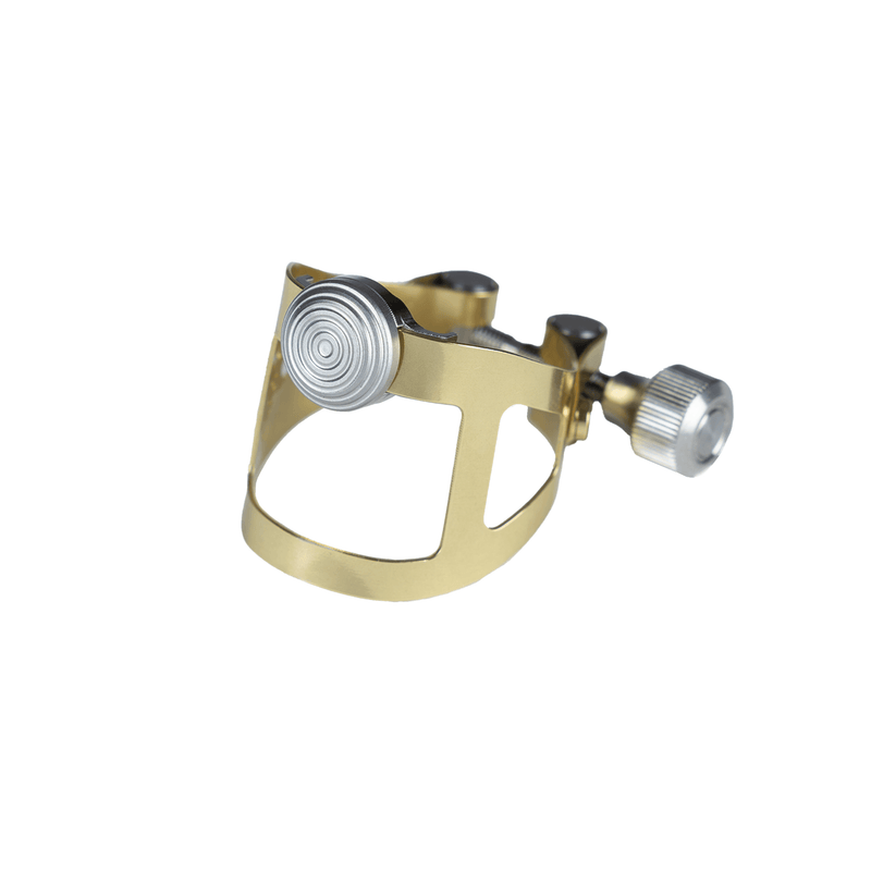 Ybrato ReedReflector Ligature for saxophone and clarinet, gold finish