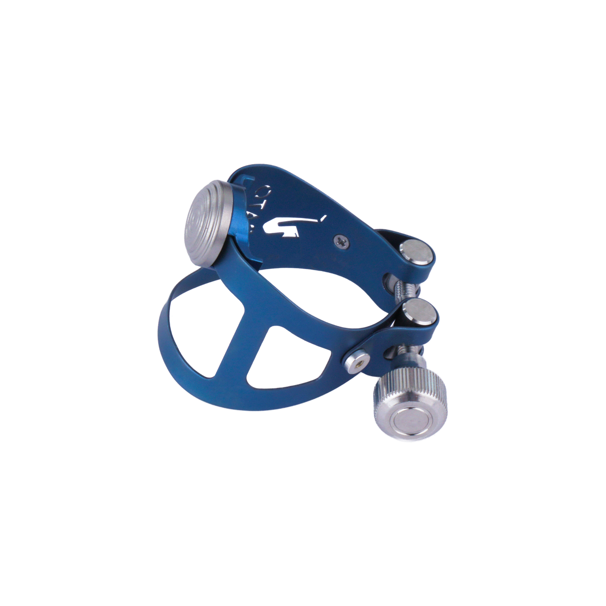 Ybrato ReedReflector Ligature for saxophone and clarinet, Full Titan, shown on the side